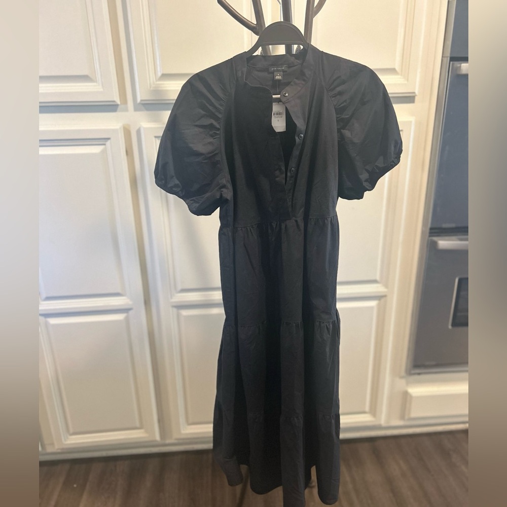 Ann Taylor brand new with tags Elegant Black Puff Sleeve Dress size small